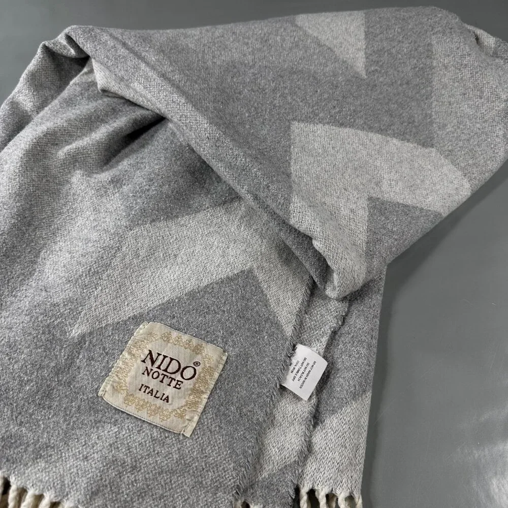 Nido Notte Italia Throw Blanket Shawl Italy Tassel Wrap Oversized Fringed Soft - Picture 6 of 12